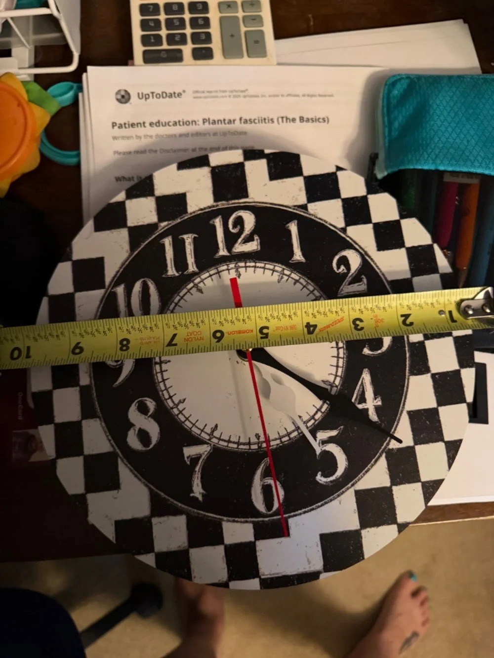 Black and White Plaid Clock